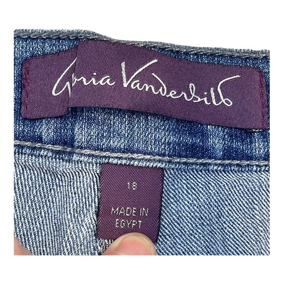 Gloria Vanderbilt Amanda Jeans Women's 18 Blue Stretch 5-Pockets Straight Leg - Picture 3 of 8